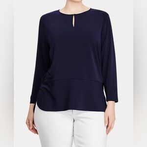 Ralph Lauren Keyhole Stretch Jersey Top Sz PM